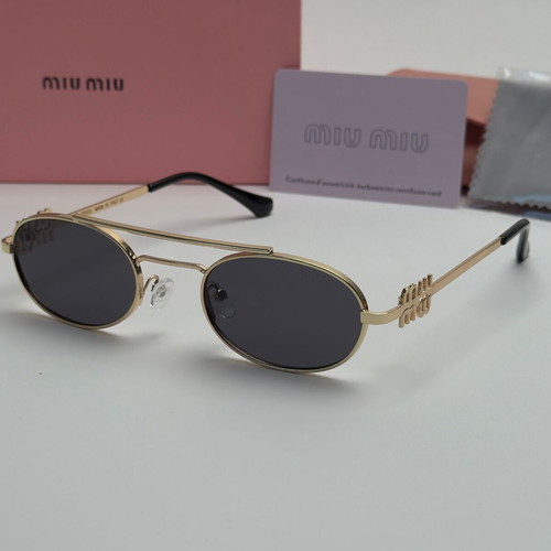 MiU MiU Women's Oval Sunglasses Black Brown Gold New UV400 Protection