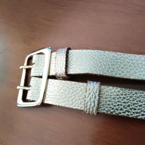 Double Gold Matte Leather Belt like new