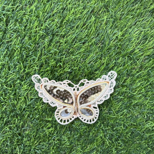 Pink butterfly brooch with sequins