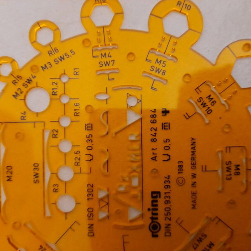 Rotring stencil for mechanical use new