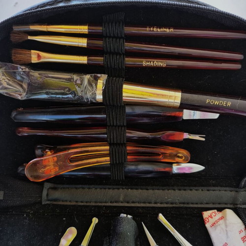 Complete Manicure and Makeup Set in Black Riopan Case