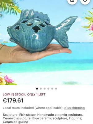 Handmade ceramic decorative fish new