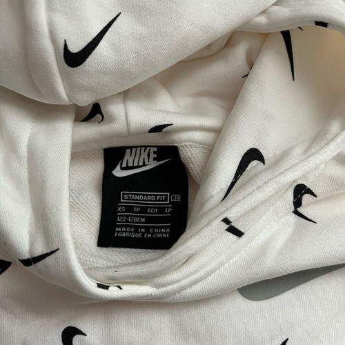 Nike fleece hoodie for girls 7-8 years like new, white