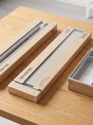 IKEA GRUNDTAL bathroom accessory set, stainless steel, new sealed