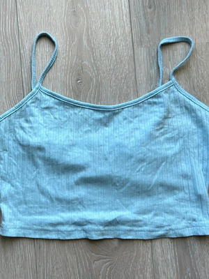 Shein women's top blue cropped like new size L