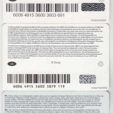 5 Disney Mickey gift cards