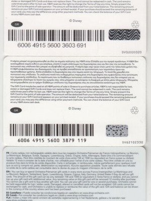5 Disney Mickey gift cards
