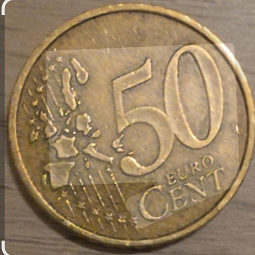 50 Cent Coin 2002 with 'F' used