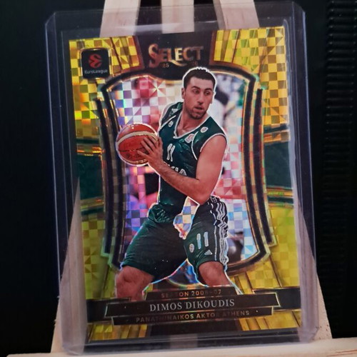 2025-26 Panini Select EuroLeague Dimos Dikoudis Gold Prizm /10 Courtside card Panathinaikos