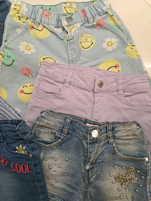 Girls' shorts used, pack of 7, sizes 122-128 cm