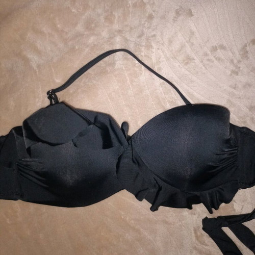 MYA swimsuit new, black with ruffle and adjustable strap