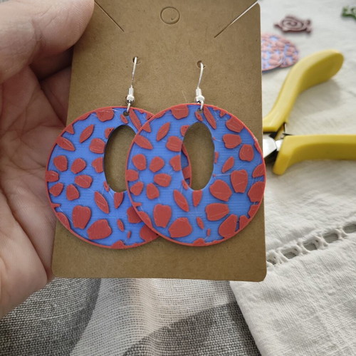 Large 3D printed hoop earrings made to order