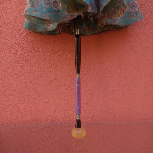 Umbrella 1960 vintage used with double fabric