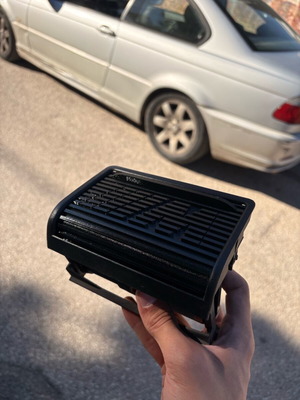 BMW E46 γρίλια πίσω αεραγωγού για κεντρική κονσόλα σε μαύρο