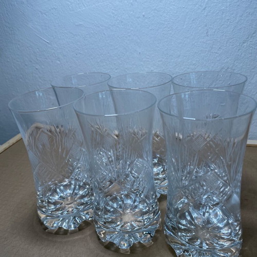 Bohemian crystal water glasses like new, set of 6