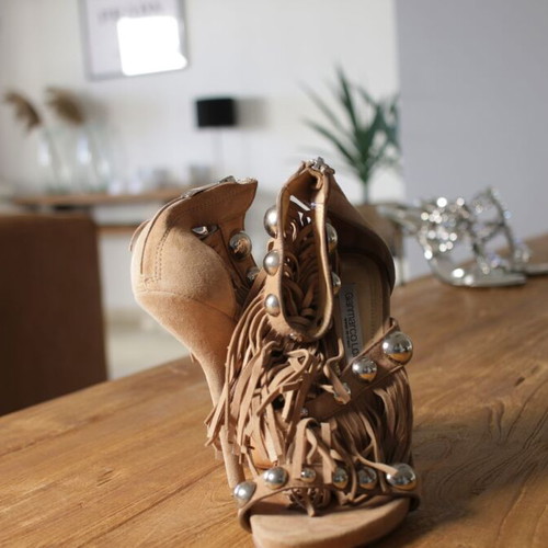 Gianmarco Lorenzi luxury high-heeled stiletto sandals with fringes new, size 37
