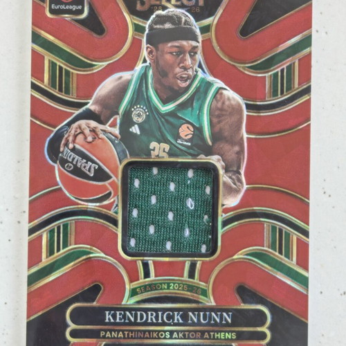 Kendrick Nunn numbered Select basketball cards, patch