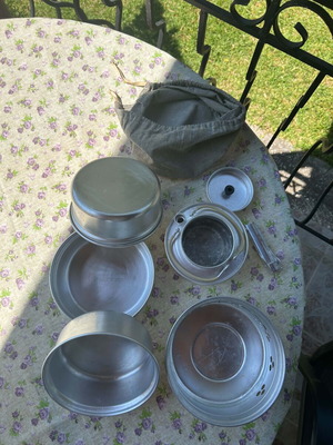 Σετ μαγειρικής Camping Mess Kit αλουμινίου μεταχειρισμένο, vintage στρατιωτικό στυλ