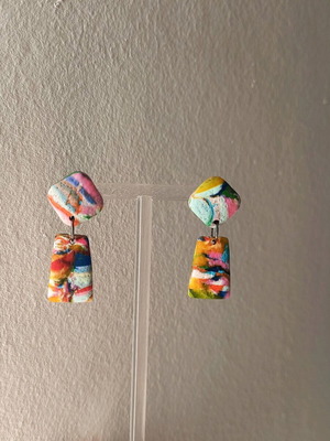 Handmade polymer clay earrings new with steel fasteners