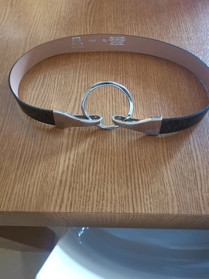 Ζώνη γνήσιο δέρμα σκούρο καφέ λάδι Νο 80 φάρδος 3 cm σαν καινούργια