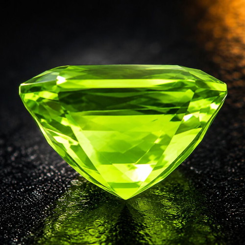 Natural Peridot 2.93ct ALGT Certified Step Cut Intense Green