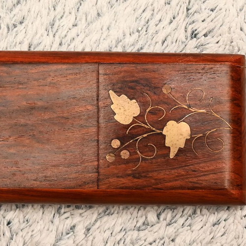 Wooden folding tobacco case used, 10 slots, dark color