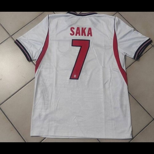 England National Team Jersey with Saka Number 7, 2026 World Cup Home Kit
