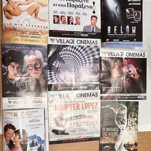 Village Cinemas movie brochures used, pack of 36, 2002-2006