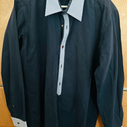 Men's dress shirts used, size large slim line, dark blue and light blue