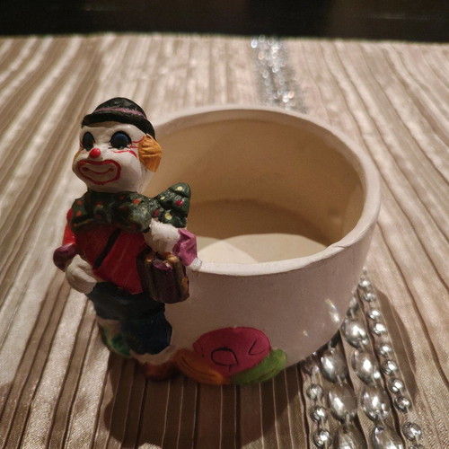 Ceramic table decor clown used