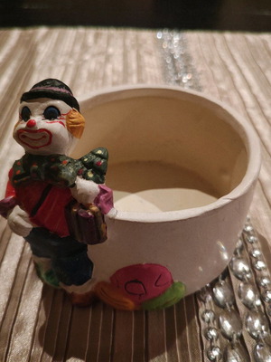 Ceramic table decor clown used