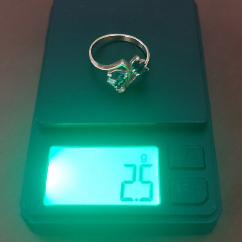 Gold 585/14K ring with multicolored stones, vintage style