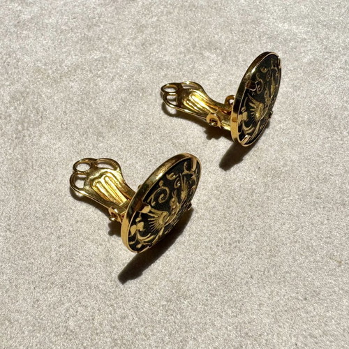 Vintage Damasquinados Suarez Earrings from Toledo, New