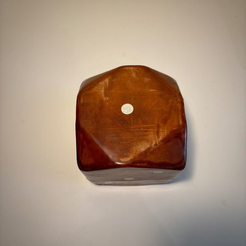 Leather card case used, made in Italy