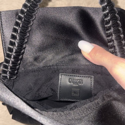 Callista black satin bucket bag new with tags