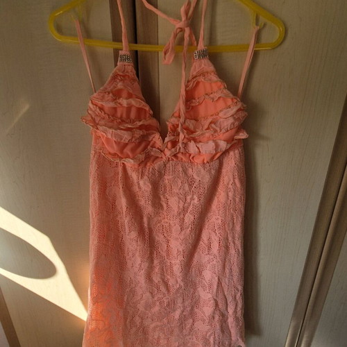 Be You dress like new, light coral, small medium, lace detail
