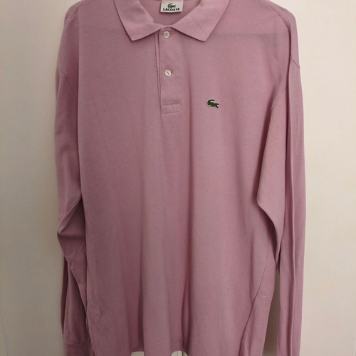 Lacoste men's long sleeve polo shirt, pink powder, XXL