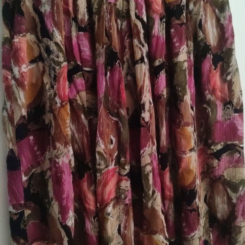 Maxi skirt with abstract floral patterns, like new, one size, cotton