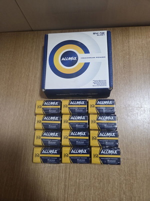 Αλκαλικές μπαταρίες Allmax 9V πακέτο 12 καινούργιες