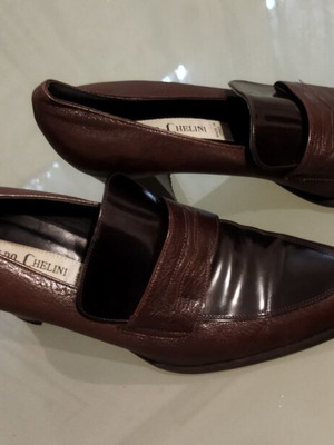 Leather heels size 39 brown Italian like new