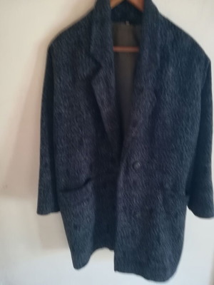 Dynasta women's jacket used with cut outer pockets gray size 54 wool