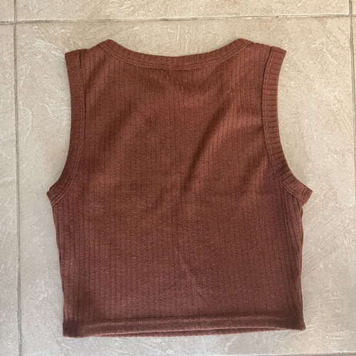 Shein ribbed crop top XS like new, brown terracotta