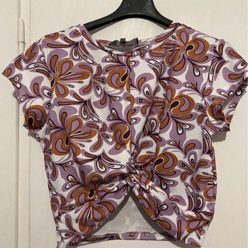 Set palazzo pants crop top printed new, purple