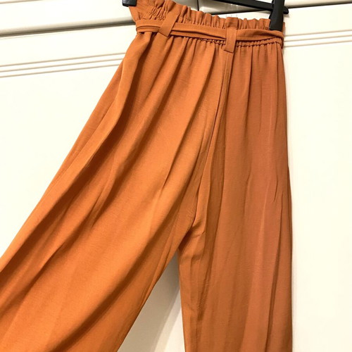 Stradivarius orange-brown fabric pants calf-length, like new, size S
