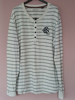 Esprit men's long-sleeve Henley shirt like new, striped, XL
