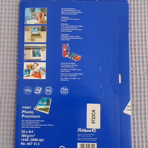 Pelikan photo paper 180 gsm A4 premium photo used, 9 sheets