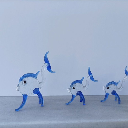 Vintage crystal decorative fish figurines like new