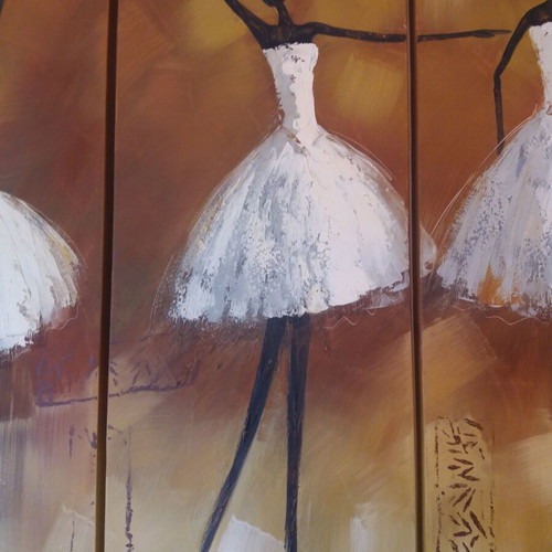 Oil painting like new, triple canvas 1.40x1.39m, dancers motif