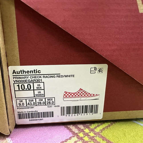 Vans Authentic trainers new, pack of 3 pairs, size EU 43