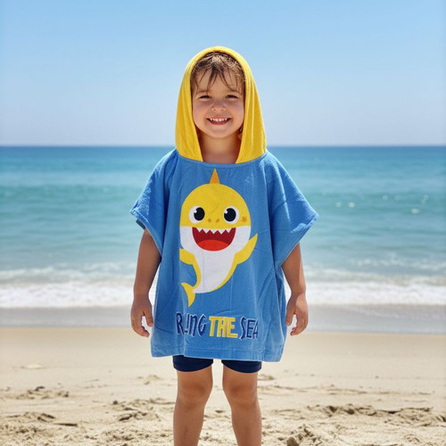 Baby Shark Beach Poncho 100% Cotton New
